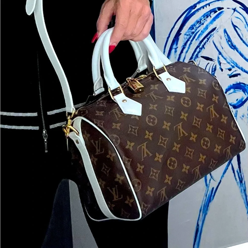 Louis Vuitton Brown and White Satchel - Picture 1 of 15
